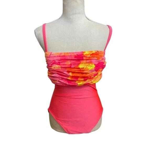 Vintage La Blanca Bright Pink One-Piece Swimsuit – 1980s–90s Y2K Swimwear - Picture 2 of 9